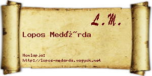 Lopos Medárda névjegykártya